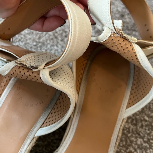 Marc By Marc Jacobs Perforated White Leather D’Orsay Wedge Espadrilles 40.5 - Picture 7 of 8